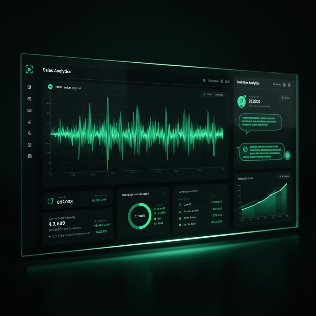 Vendevox real-time call analytics dashboard with voice waveforms and conversion metrics
